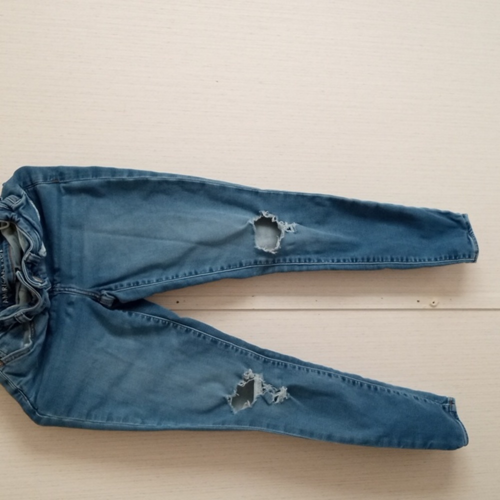 American eagle hi rise jeggings, destroyed soft knit, size 8 regular